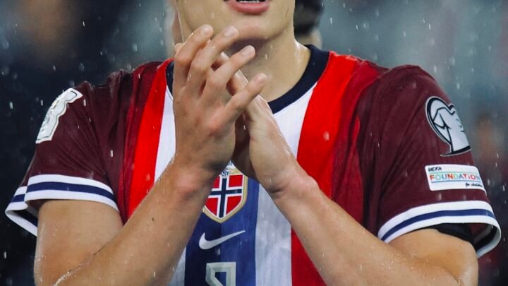 Erling Haaland, who scored twice for Norway against Senegal at World Cup 2026