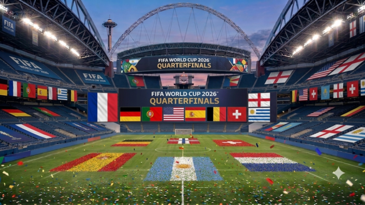 FIFA World Cup 2026 Quarterfinals graphic: the final eight teams chase the trophy