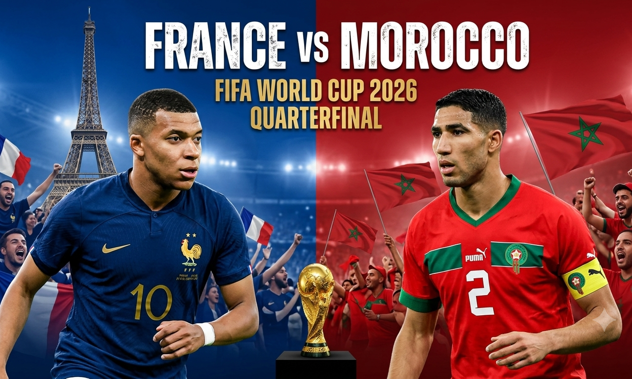 France vs Morocco FIFA World Cup 2026 quarterfinal, Mbappe and Dembele